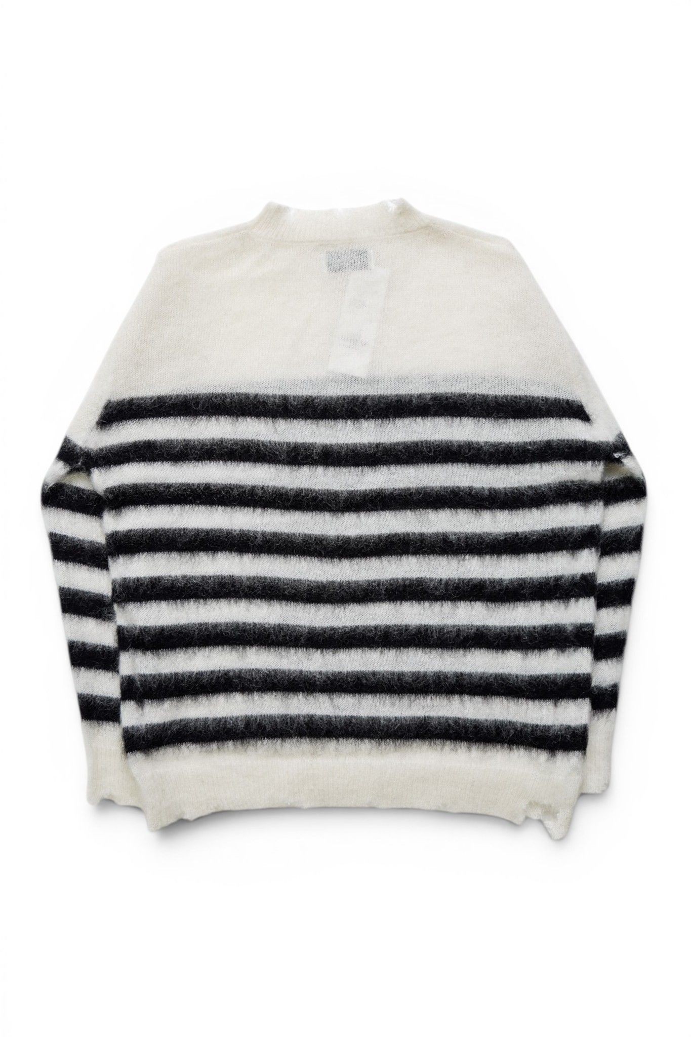 ランダム マリン ボーダーニット Random Marine Border Crashed Knit WHITE×BLACK