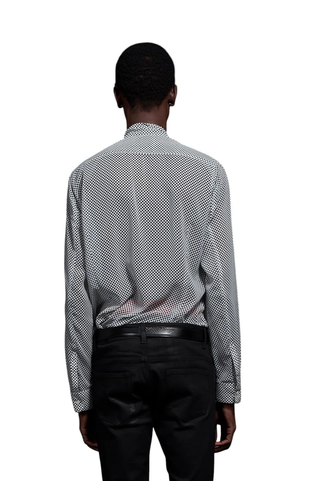 Over Dots tiny Ribbon Shirt オーバードットタイニーリボンシャツ