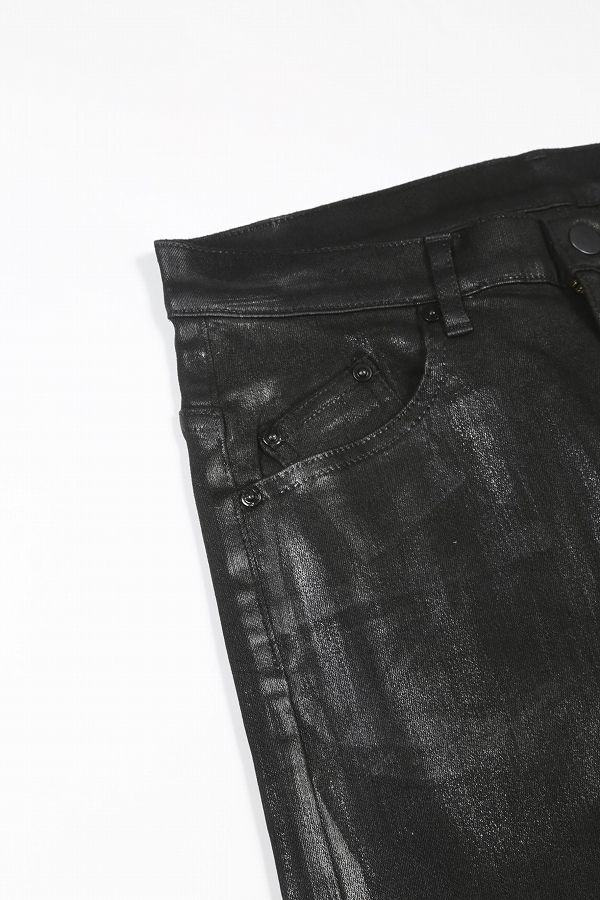EXフィットデニム ブラックコーティング ストレッチ スキニーデニムパンツ