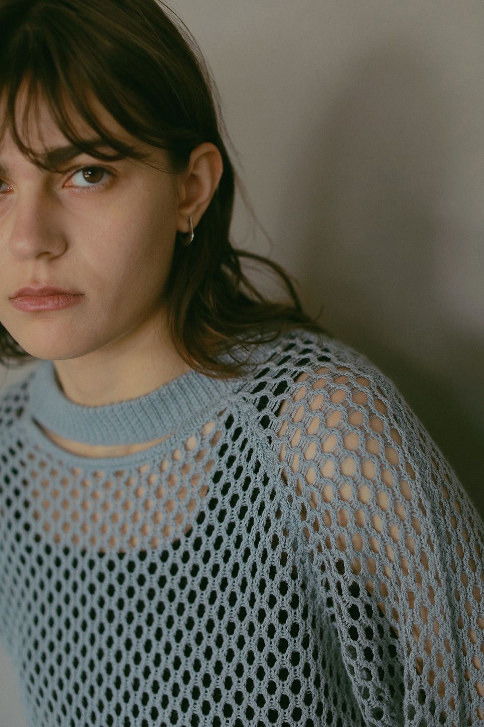 MANOF - Mesh Knit Tops メッシュニット ライトブルー | 3RD[i