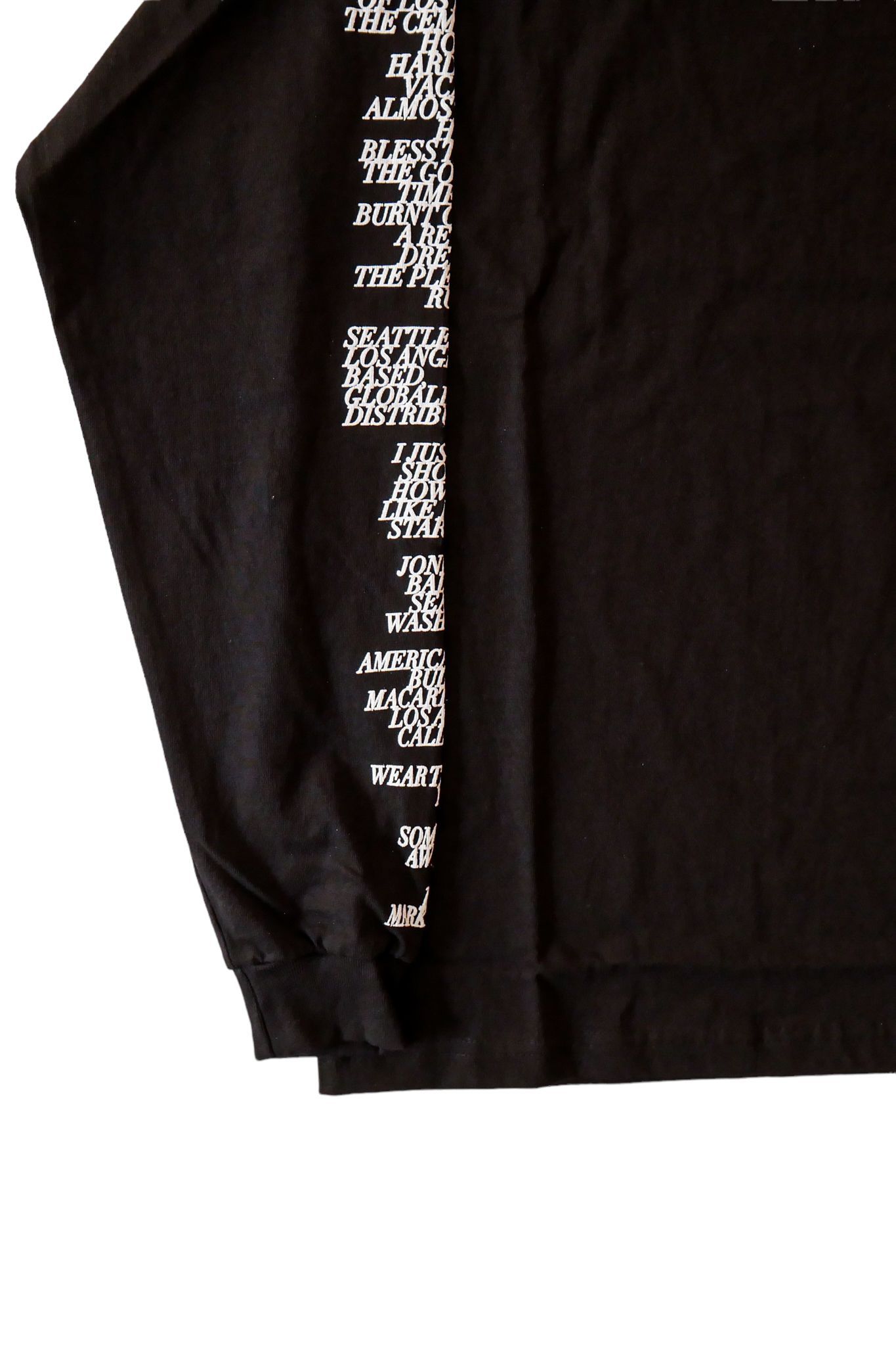 THE BLANK プリント 長袖 Tシャツ ブラック