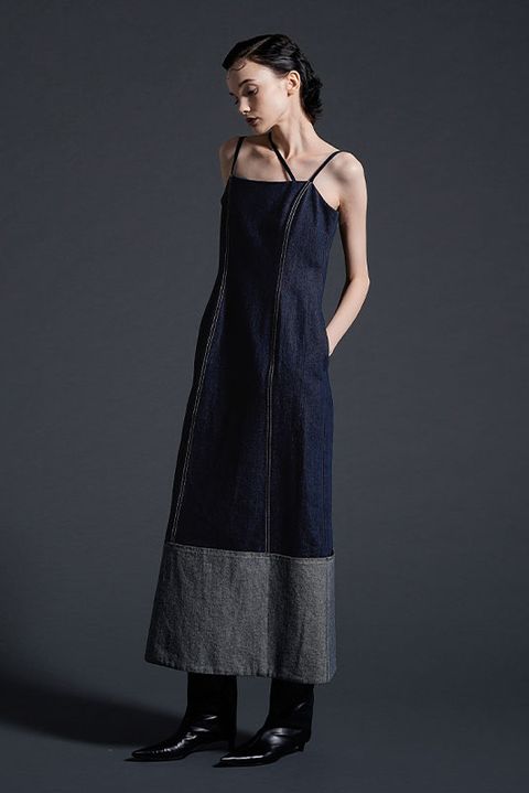 ロールアップ デニム キャミワンピース INDIGO