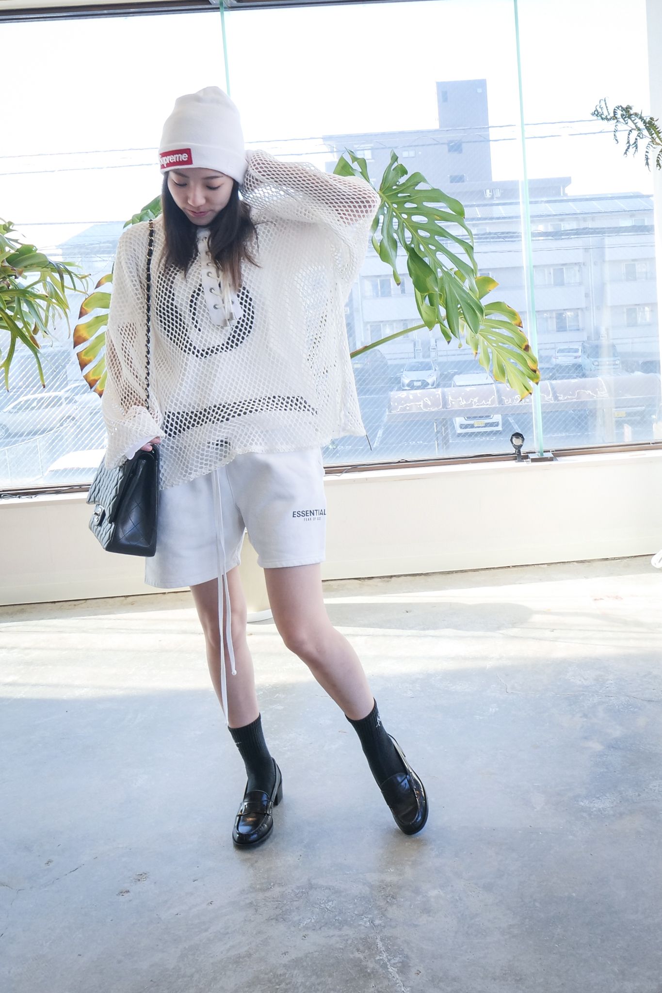 【el conductorH】 MESH KNIT WHITE ぷらっとお散歩コーデ