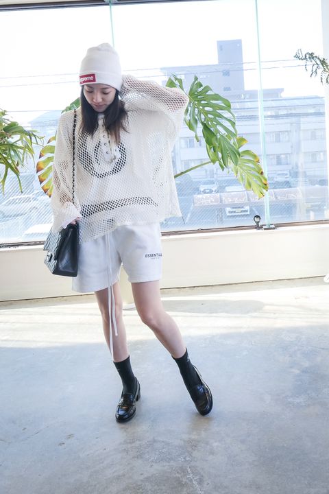 【el conductorH】 MESH KNIT WHITE ぷらっとお散歩コーデ