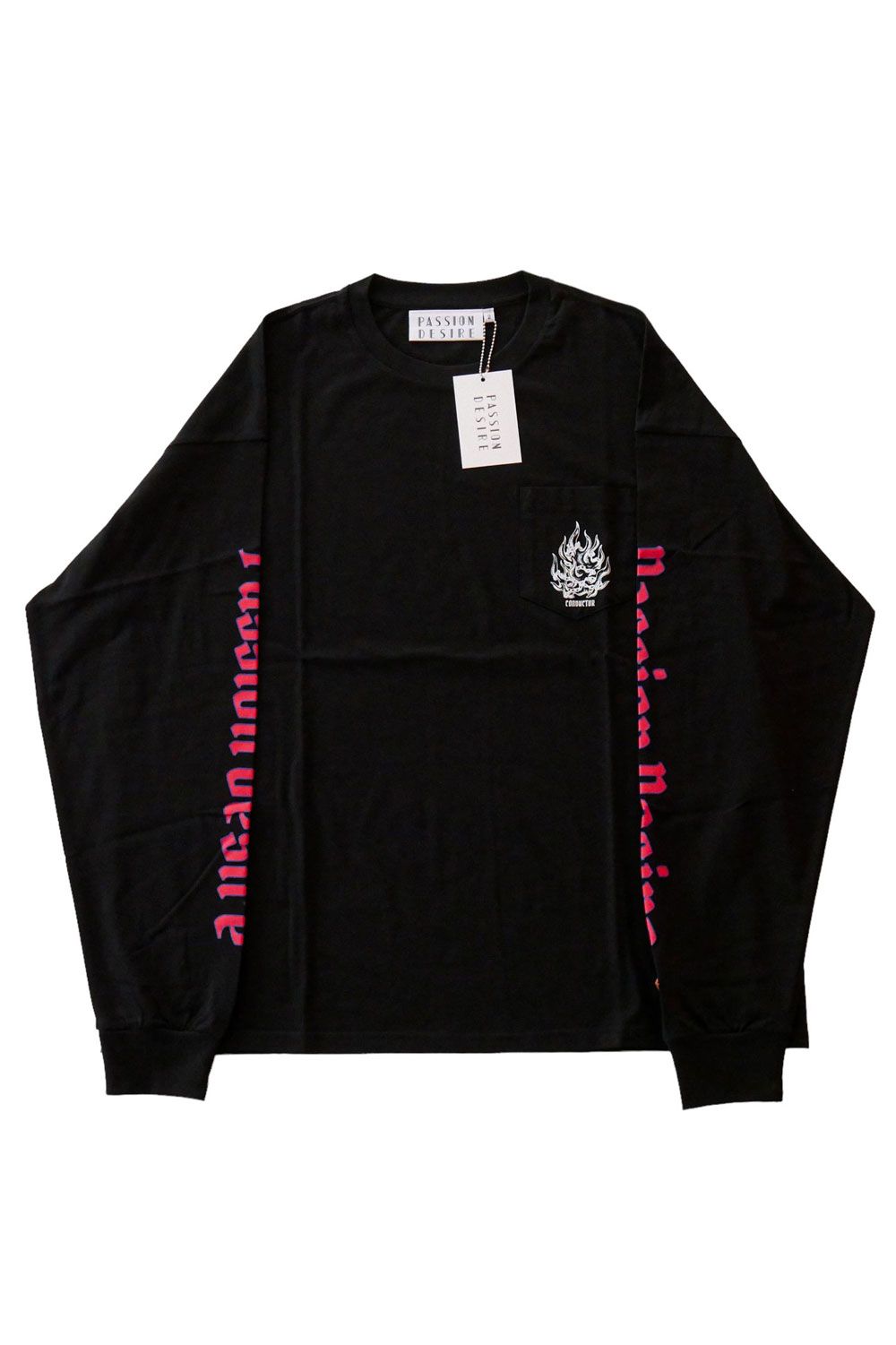 コットン L/S Tシャツ CHAIN ブラック