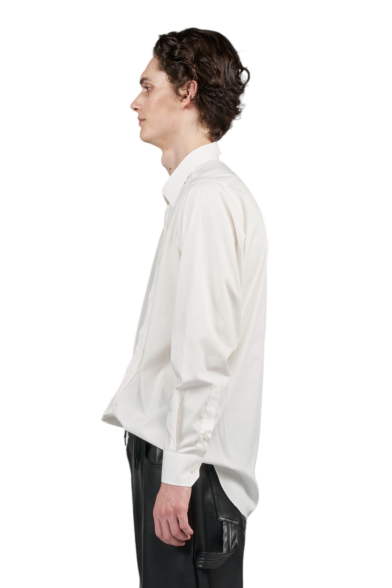 50's ブロードストレッチ レギュラー比翼シャツ WHITE