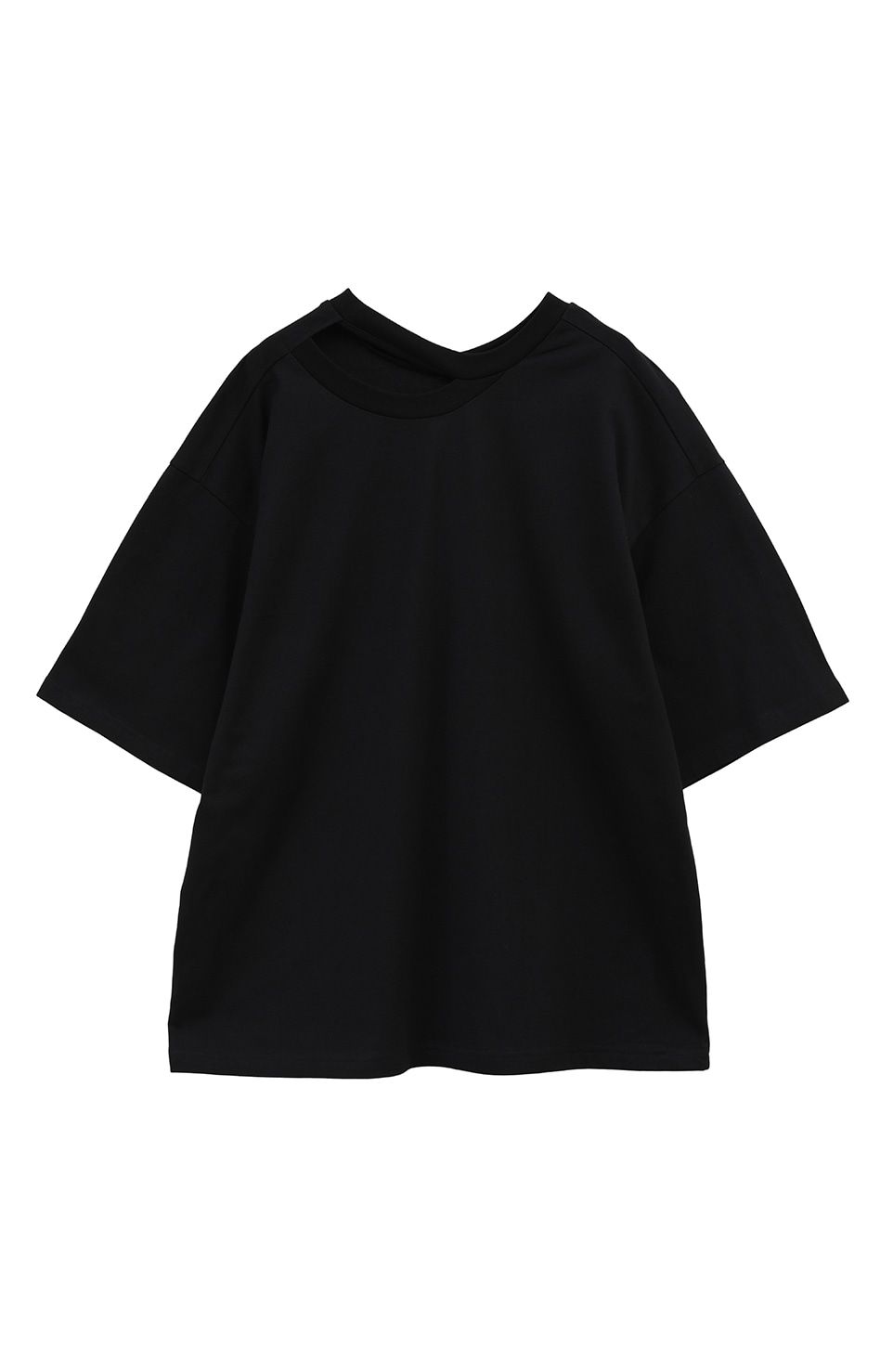 Back open W face Tops ブラック