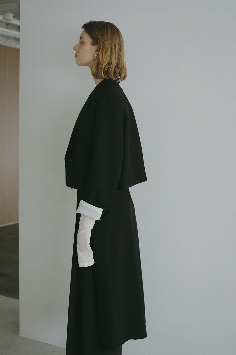 ショート ワイド ジャケット SHORT WIDE JACKET ブラック