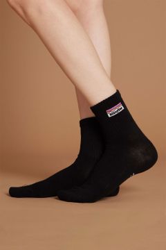 刺繍ロゴ ソックス ブラック