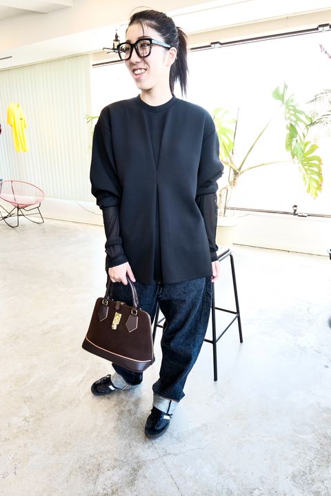 【MANOF】ウエスト タック カットトップス BLACK