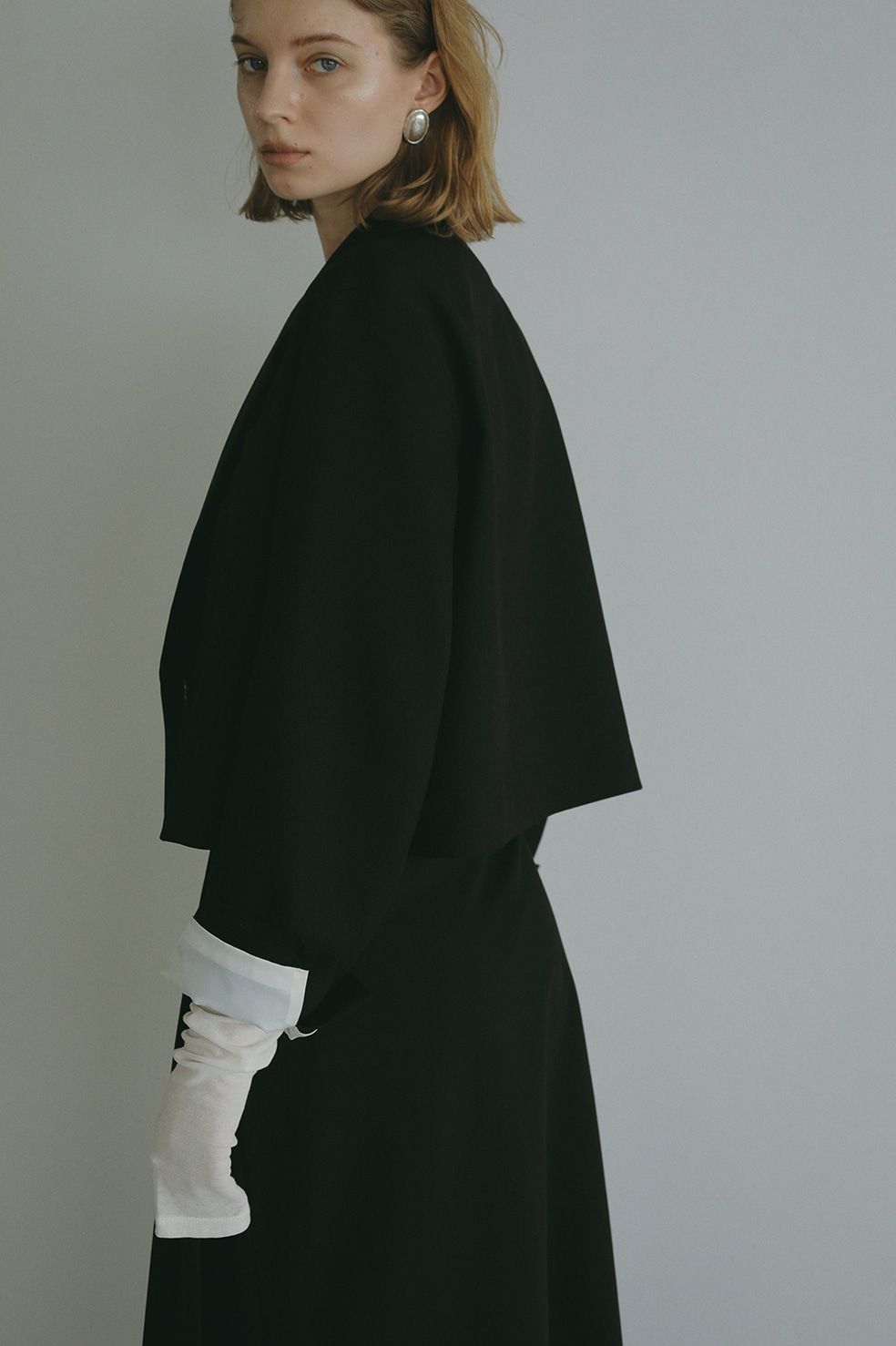 ショート ワイド ジャケット SHORT WIDE JACKET ブラック