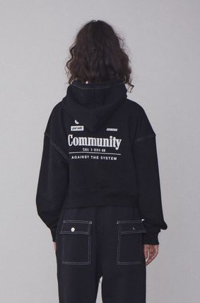 RR ステッチ クロップド ジップアップ フーディー