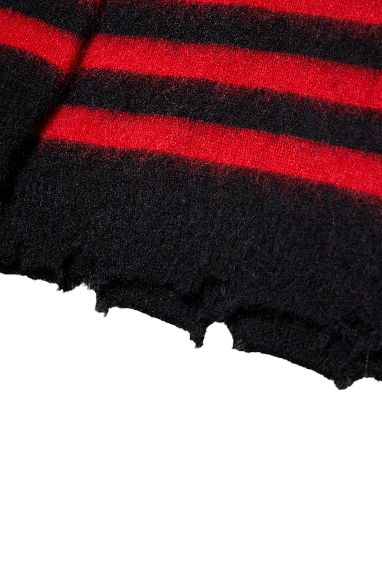 ランダム マリン ボーダーニット Random Marine Border Crashed Knit BLACKxRED