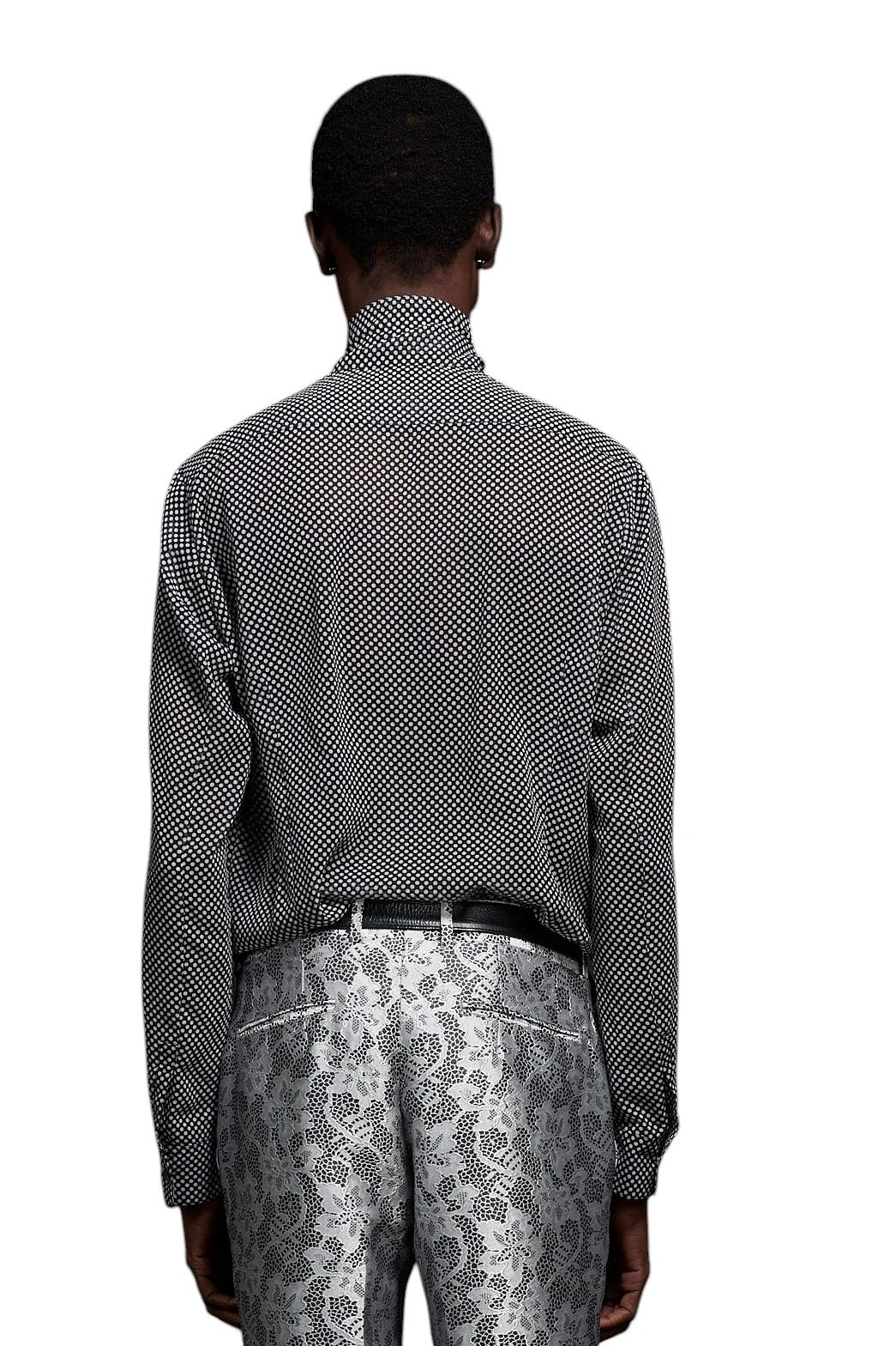 Over Dots tiny Ribbon Shirt オーバードットタイニーリボンシャツ