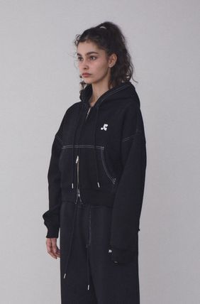 RR ステッチ クロップド ジップアップ フーディー