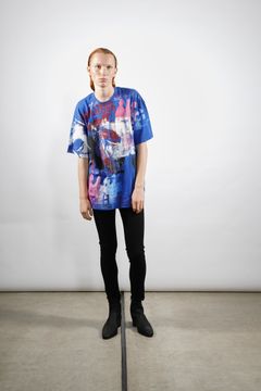 "TEST T" グラフィックプリント 半袖Tシャツ ブルー
