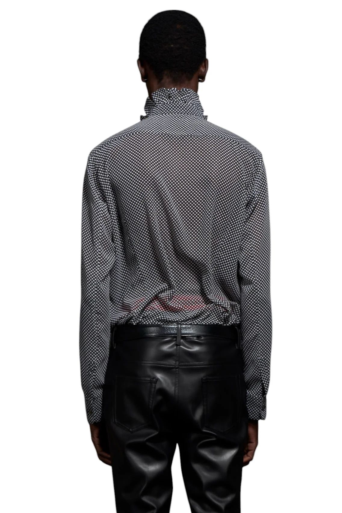 Over Dots Hi Neck Frill Shirt オーバードットネックフリルシャツ