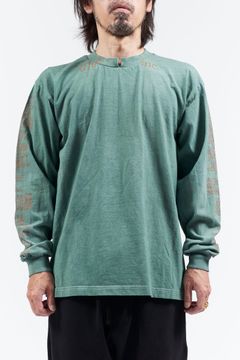 THE BLANK プリント 長袖 Tシャツ グリーン