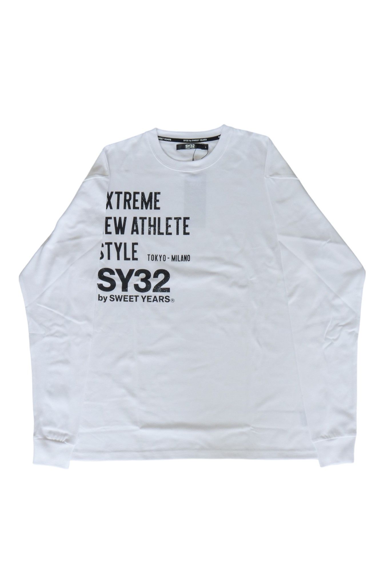 Listing Logo Long Sleeve Tee-shirt ブラック x ホワイト
