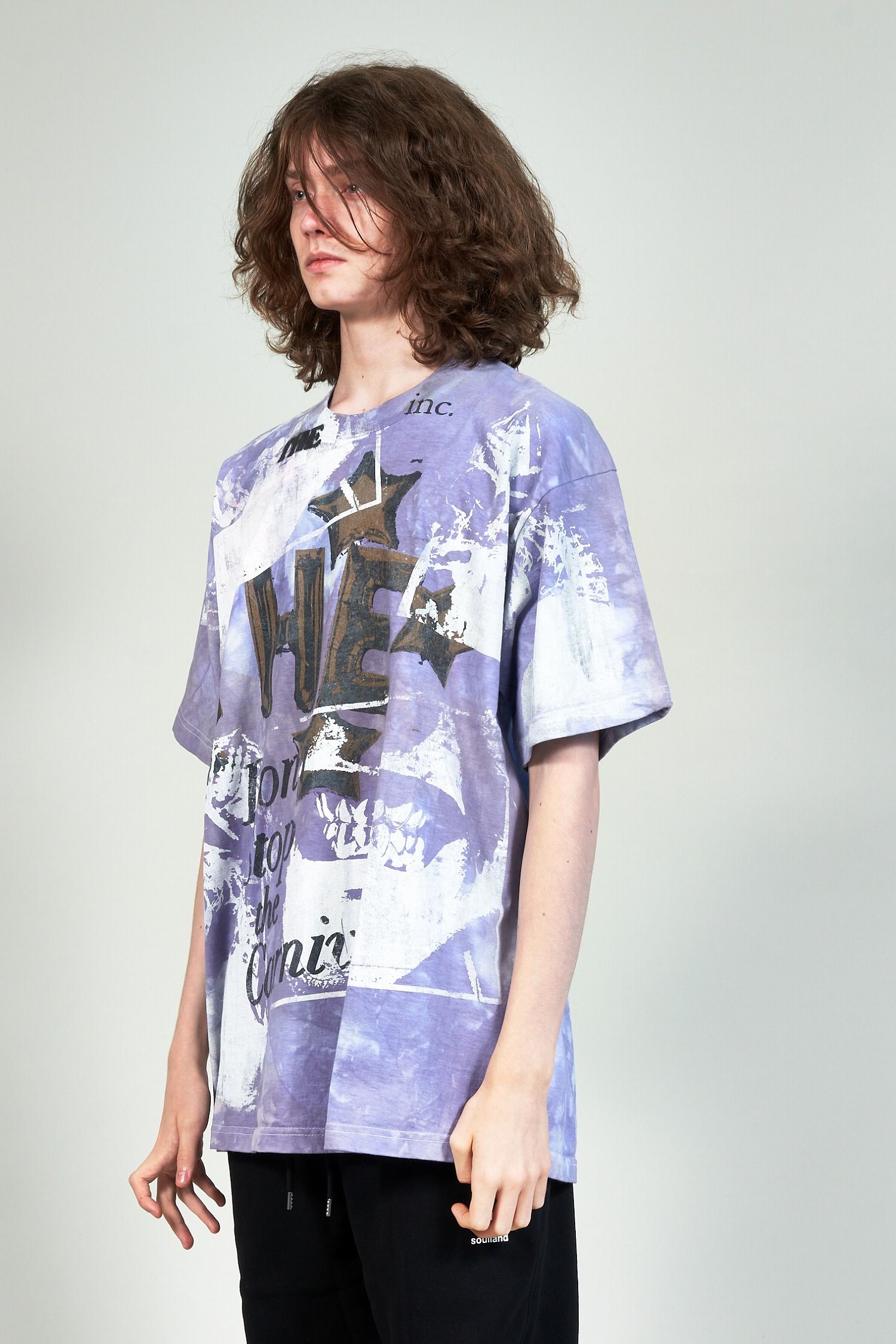 "TEST T" グラフィックプリント 半袖Tシャツ パープル (one and only)