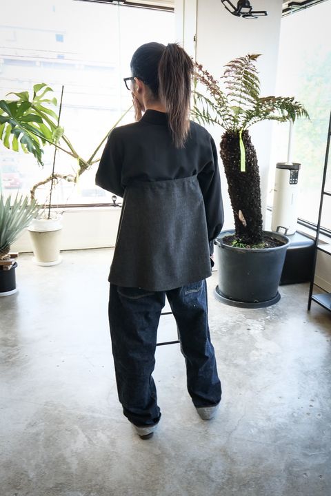 【MANOF】ビスチェ セット シャツ Black