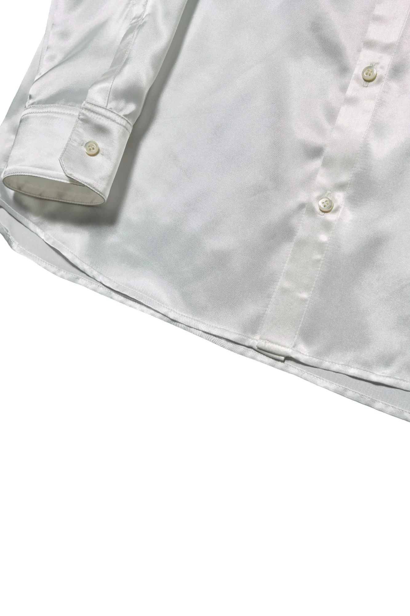 GALAABEND - サテン リボン シャツ Satin Ribbon Shirt Black