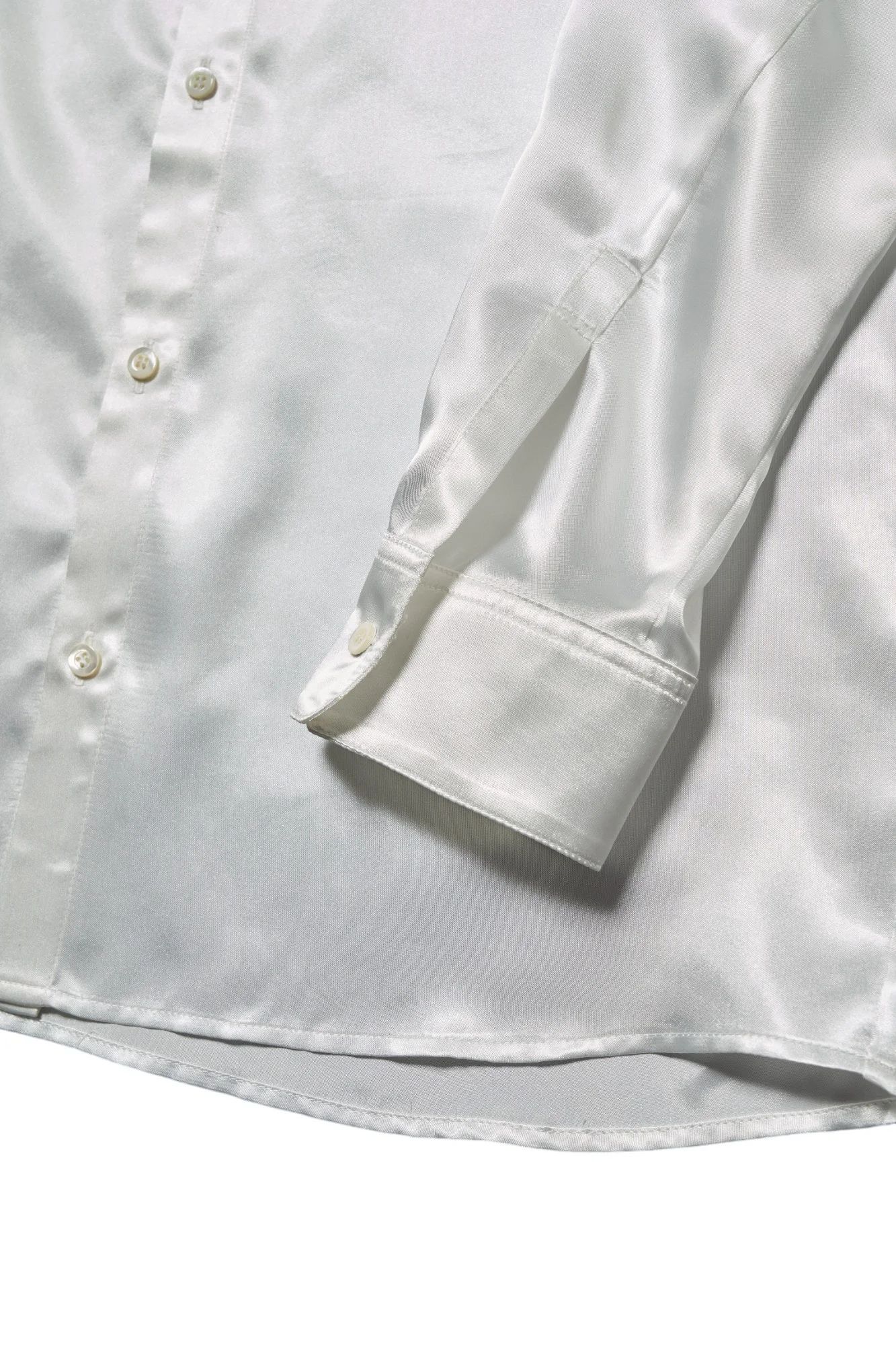 GALAABEND - サテン リボン シャツ Satin Ribbon Shirt White | 3RD[i]VISION SHOP  サーディヴィジョン ショップ