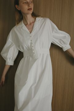 タイプライター ベルト ワンピース White