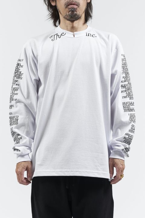 THE BLANK プリント 長袖 Tシャツ ホワイト