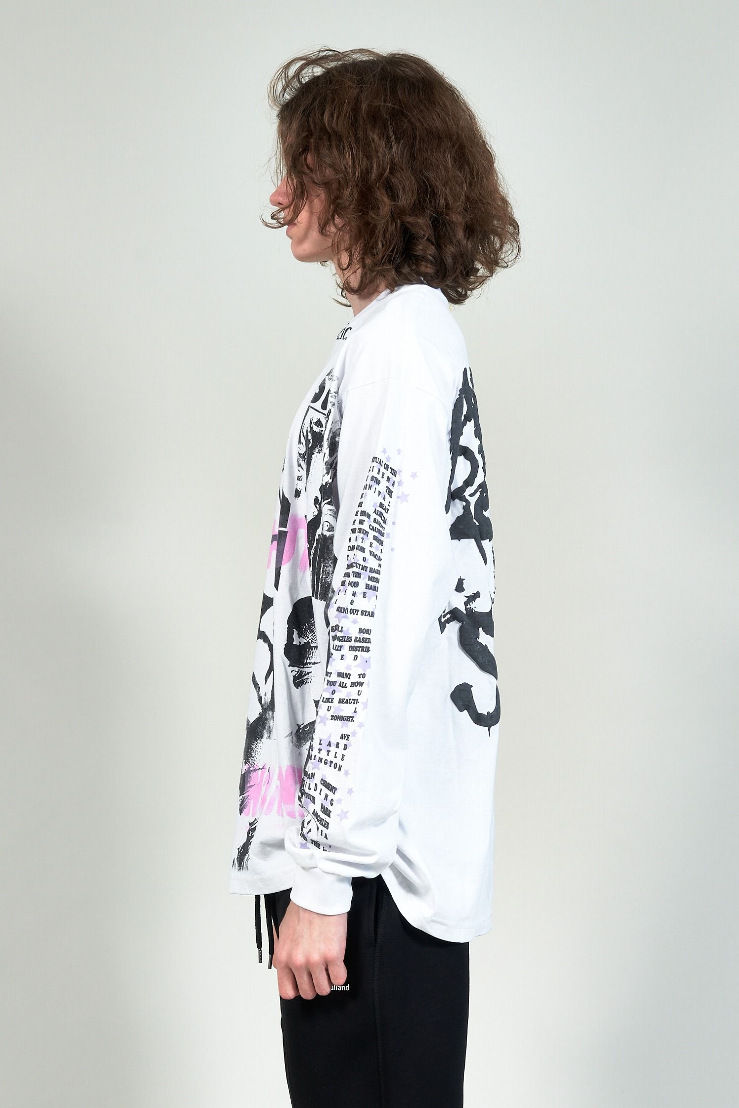 "TEST T" グラフィックプリント 長袖Tシャツ ホワイト (one and only)