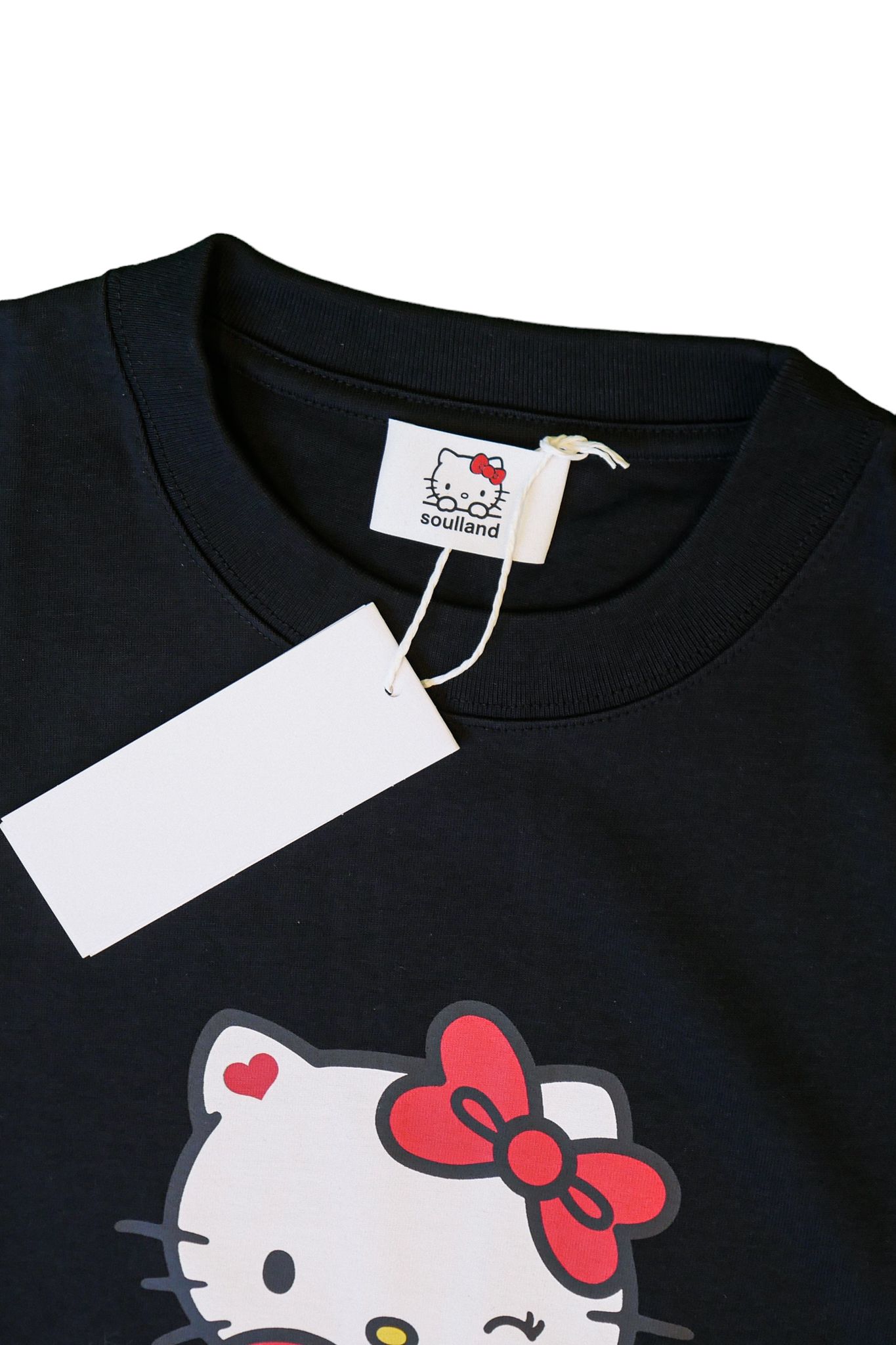 soulland×ハローキティ コラボ ハートプリント 半袖Tシャツ ブラック