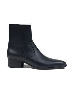 キップスキン ヒールブーツ 1.8inch ブラック