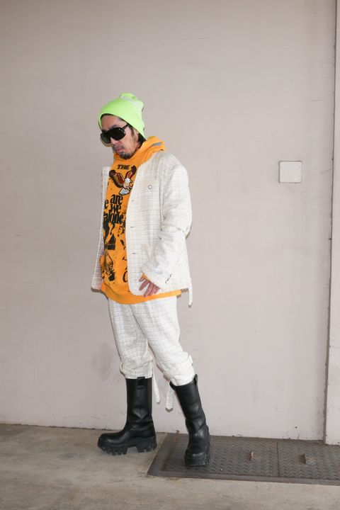 el conductorH MIXツイードセットアップ White