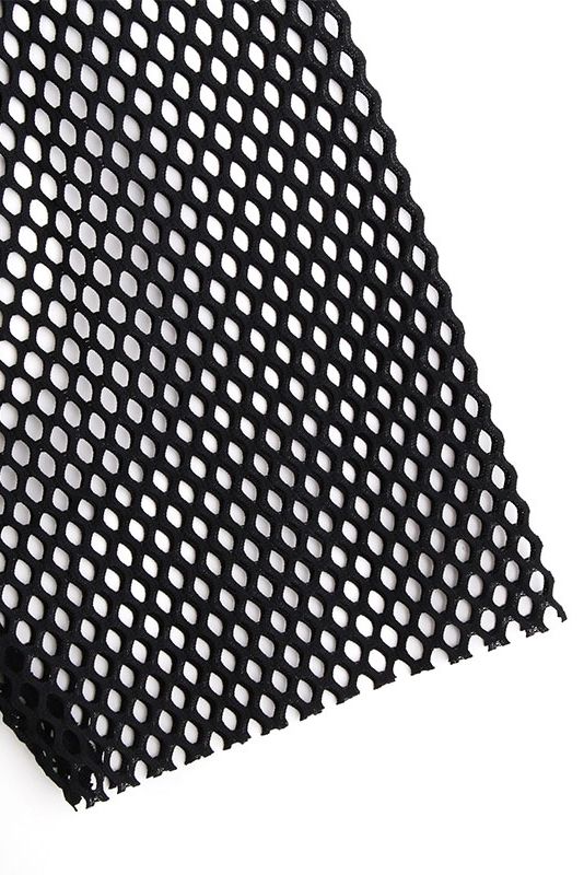ボックスシルエット メッシュ プルオーバー BLACK