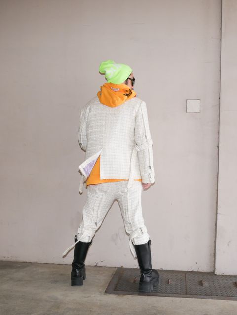 el conductorH MIXツイードセットアップ White