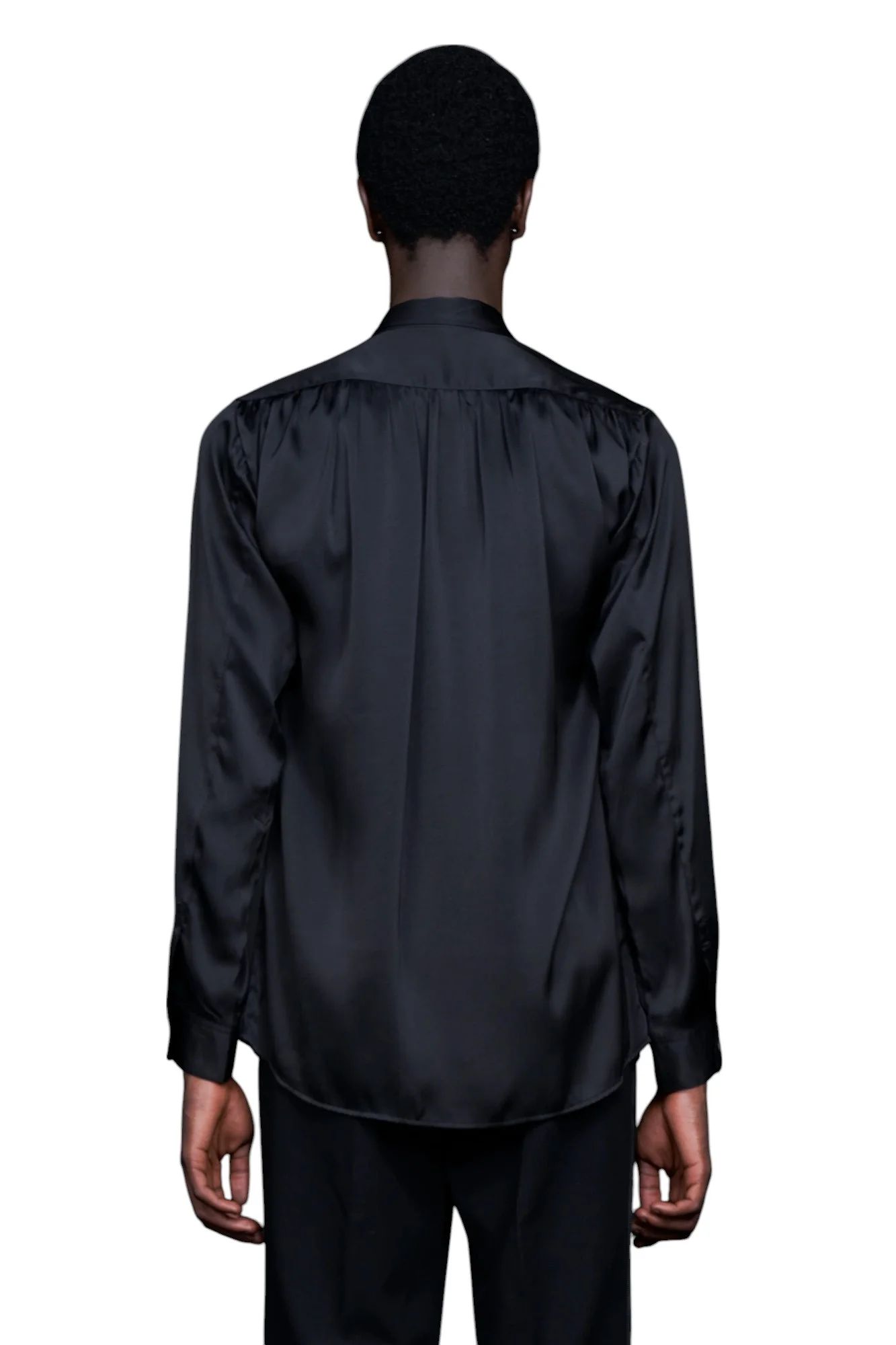 Vintage Satin Gather Ribbon Shirt ヴィンテージ サテン ギャザー リボンシャツ