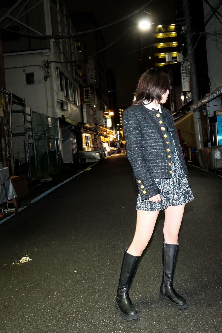 【GALAABEND】Tweed Jacket Black