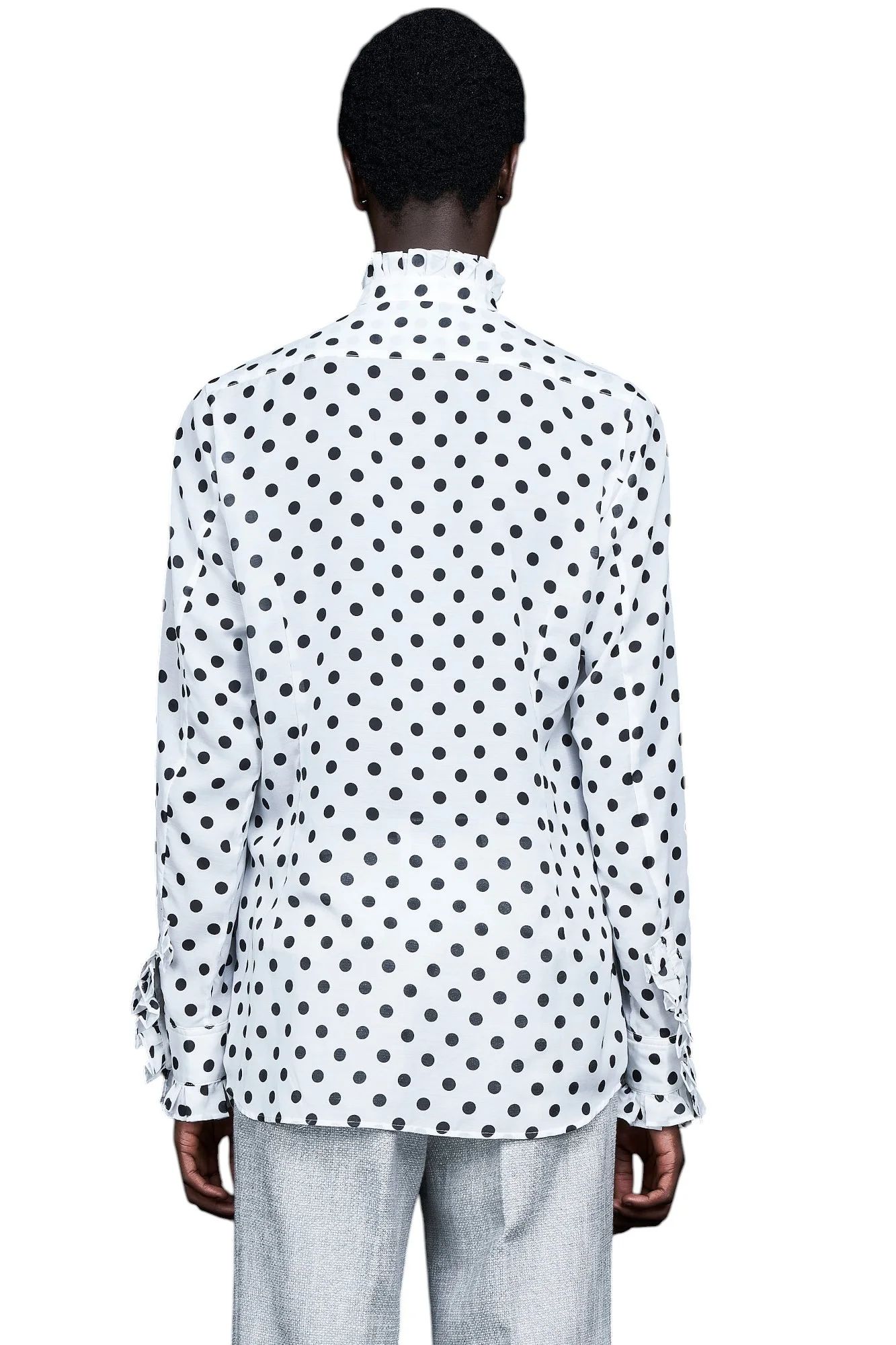 Big Dots Frill Shirt ビッグ ドット フリル ネック シャツ