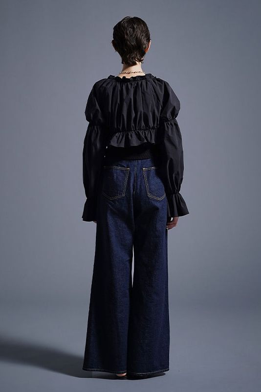 ギャザー ショートボレロ BLACK
