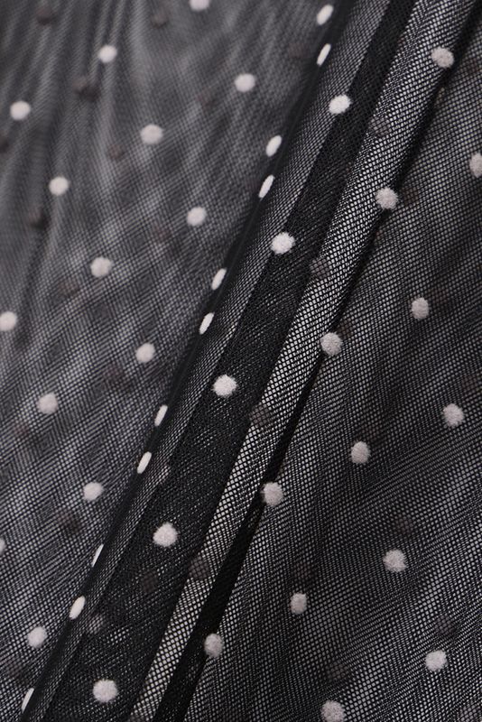 スタンドネック チュール ドット プルオーバー Black