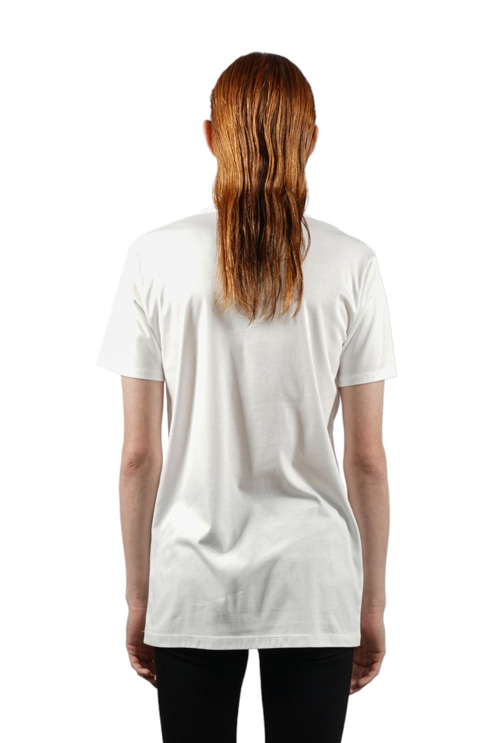 シルケットスムースVネックTシャツ WHITE
