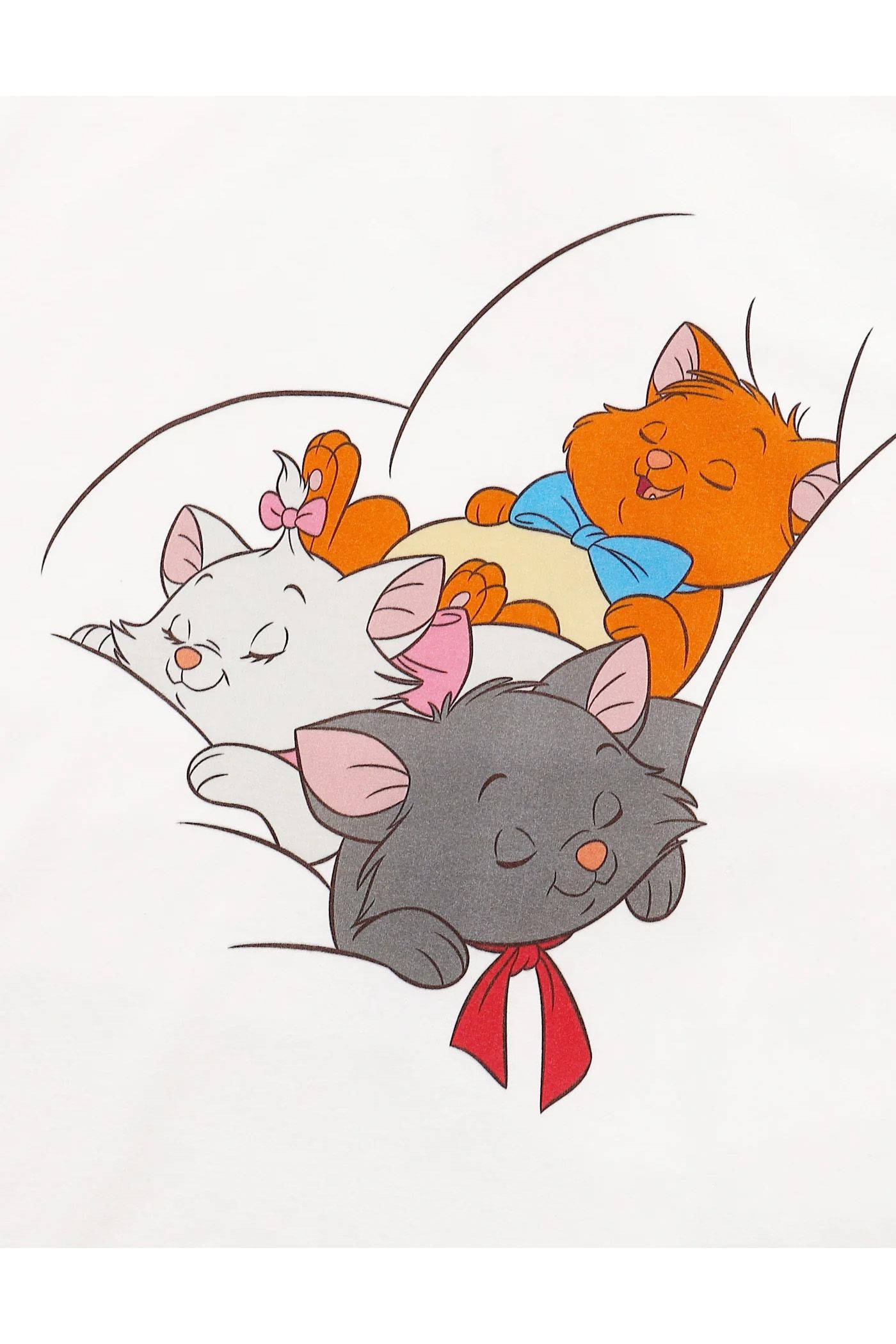 Disney × little sunny bite コラボ マリー プリント 半袖 ビッグTシャツ ホワイト