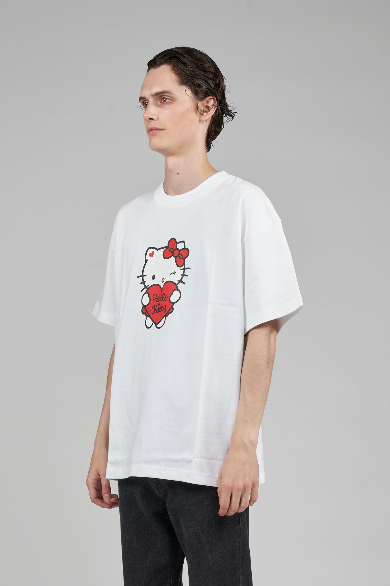 soulland×ハローキティ コラボ ハートプリント 半袖Tシャツ ホワイト