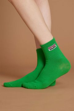 刺繍ロゴ ソックス グリーン