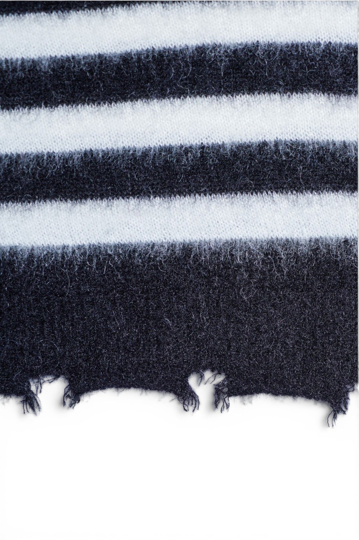 ランダム マリン ボーダーニット Random Marine Border Crashed Knit BLACKxWHITE