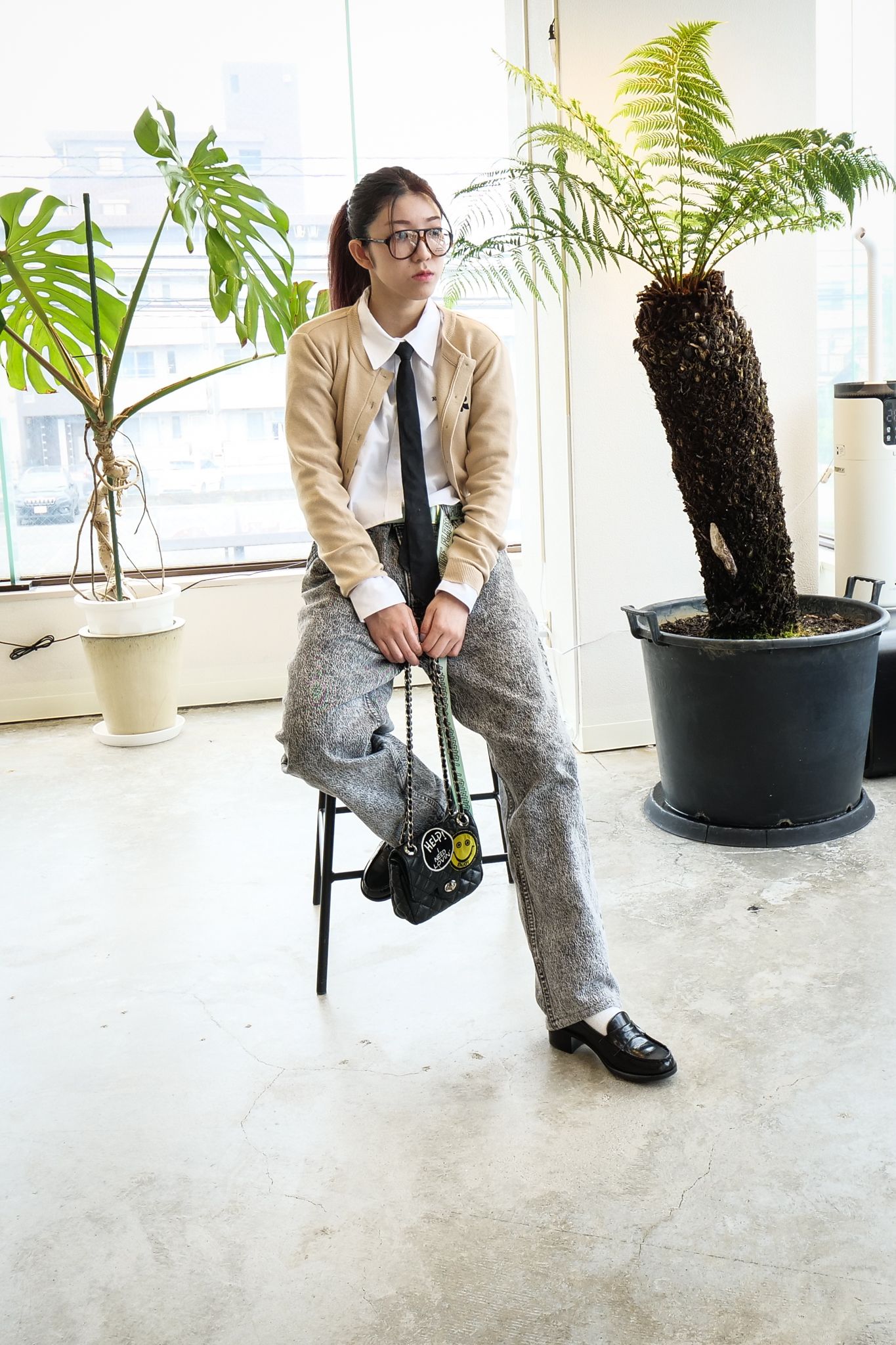 【REST&RECREATION】CROPPED CARDIGAN BEIGE & SKYBLUE