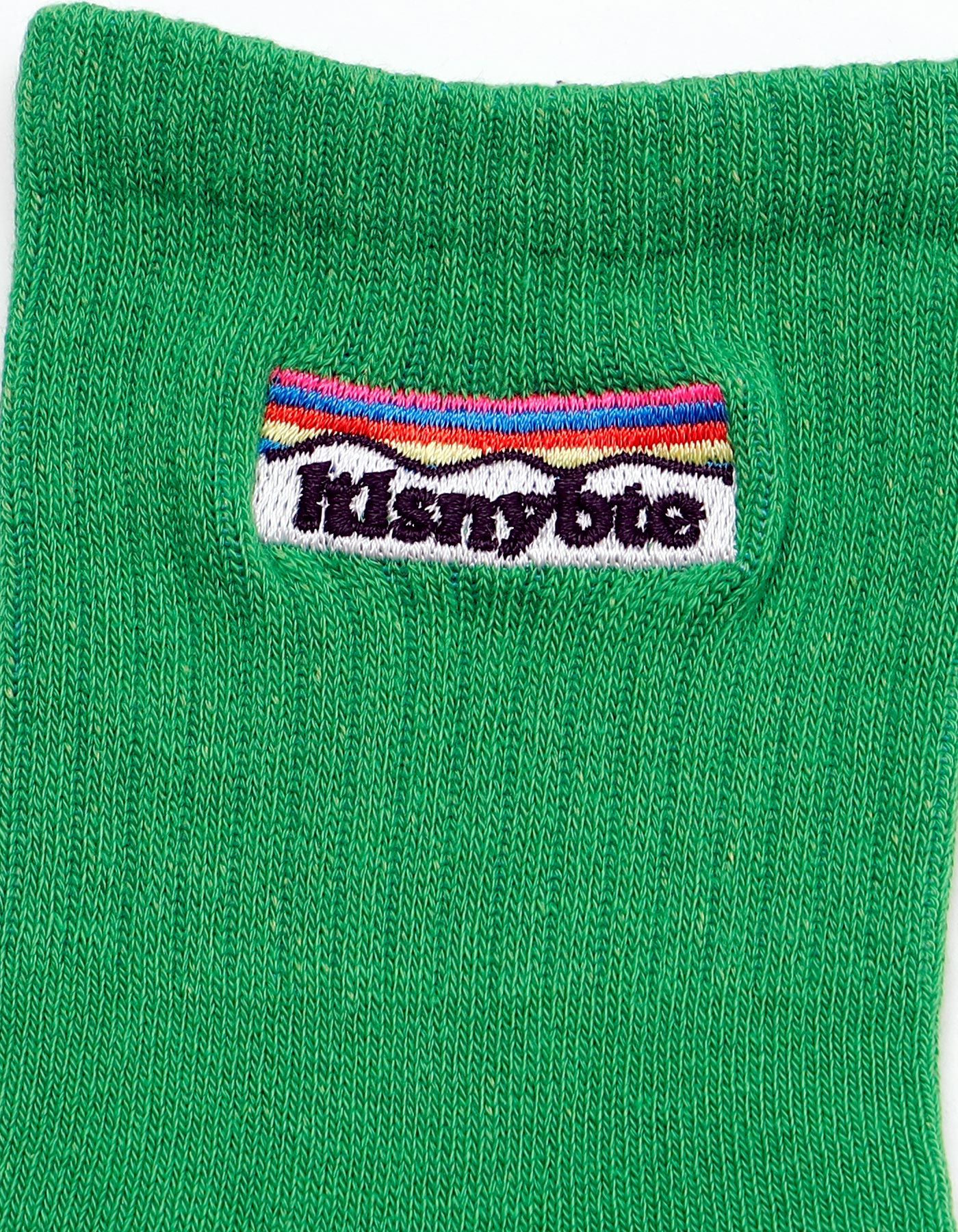 刺繍ロゴ ソックス グリーン