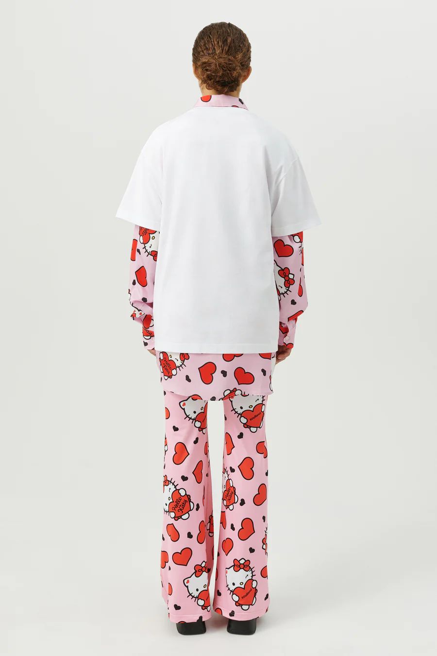 soulland×ハローキティ コラボ アップルプリント 半袖Tシャツ ホワイト