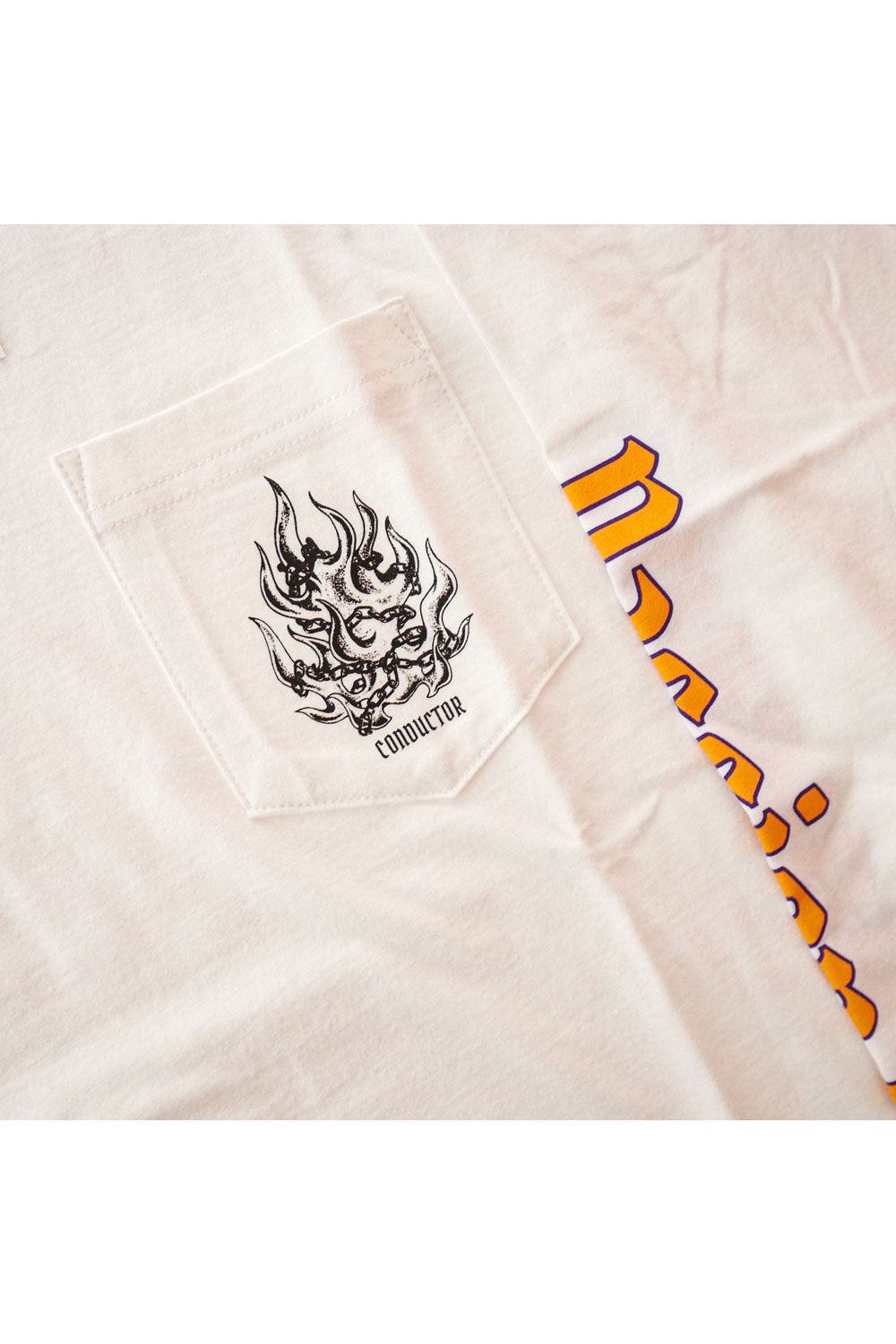 コットン L/S Tシャツ CHAIN ホワイト