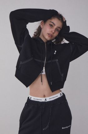 RR ステッチ クロップド ジップアップ フーディー